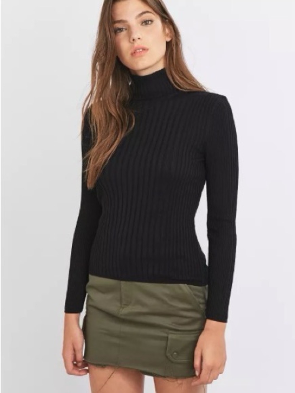 Urban Outfitters Black Ribbed Turtleneck Sweater